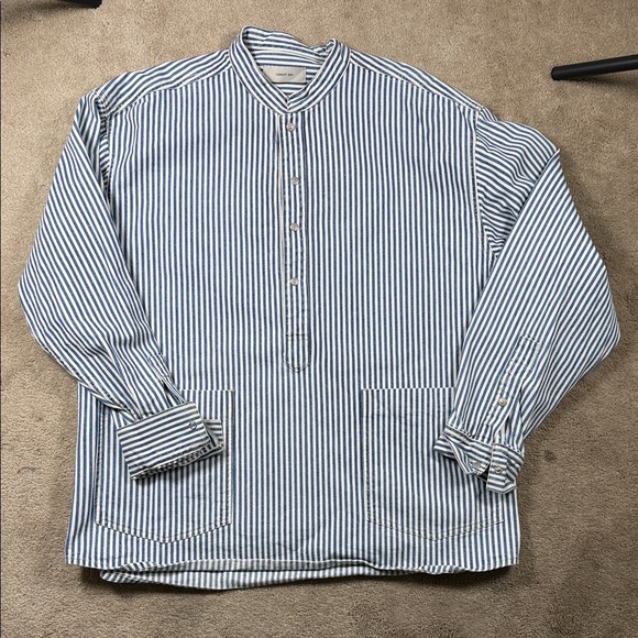 Cerruti 1881 Other - Men's Blue and White Striped Casual Shirt